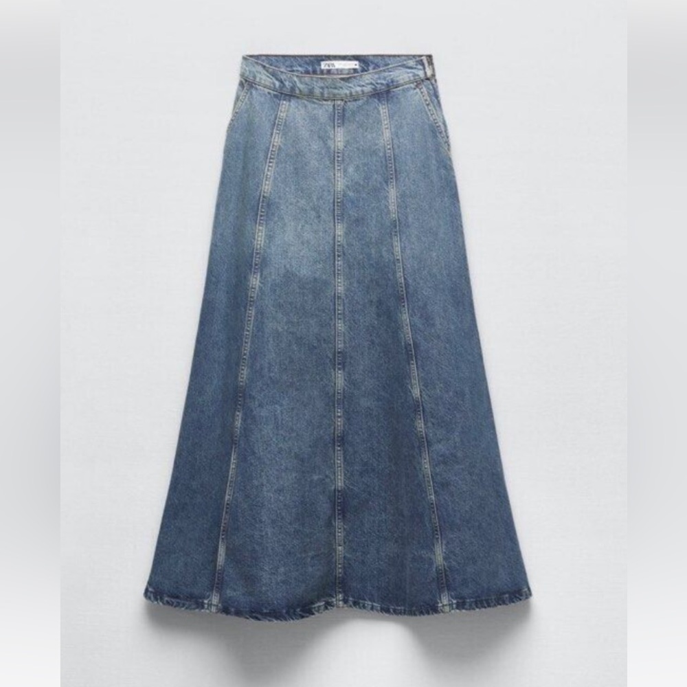 ZARA THE DENIM MAXI SKIRT  SIZE MEDIUM